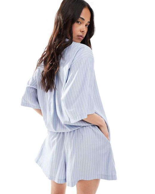 ASOS Blue Pull On Flippy Shorts With Pleat Detail Co-ord