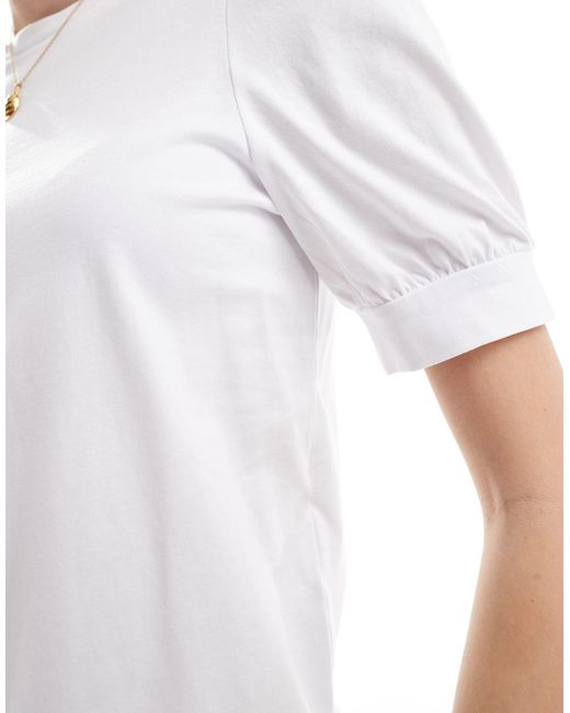 Vero Moda White T-shirt With Puff Sleeves