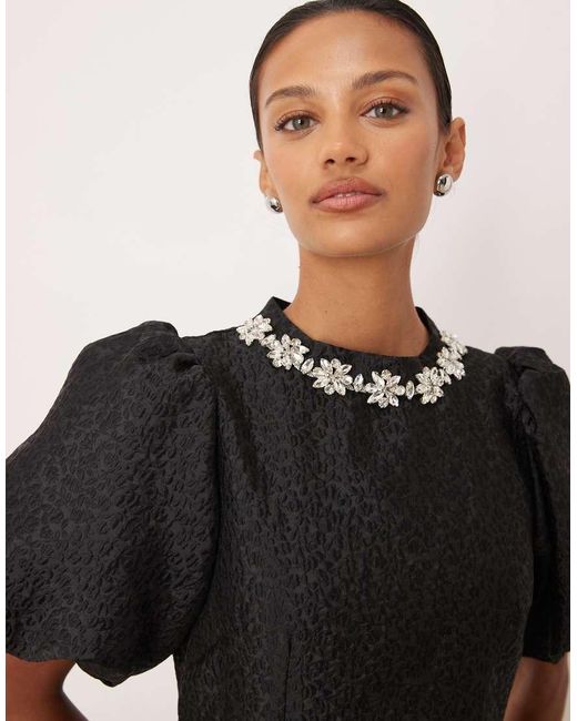 Sister Jane Black Dream Viola Jacquard Midi Dress
