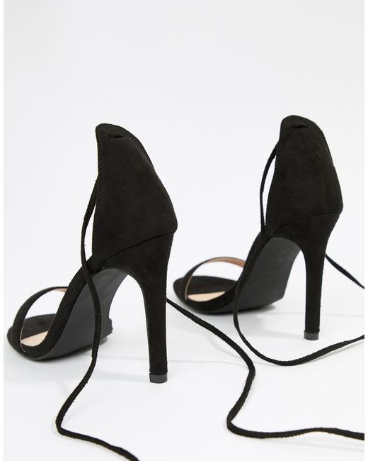 black sandals with ankle ties