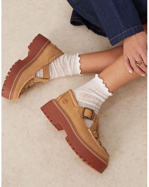 Timberland Brown – stone street – mary-jane-schuhe aus nubuk