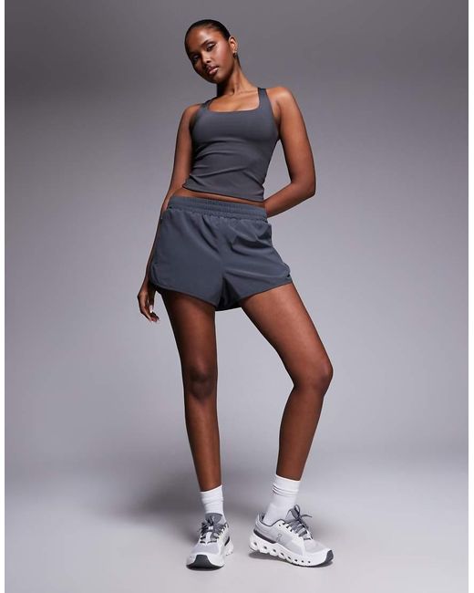 4505 Blue Active High Support Running Vest With Inner Bra And Adjustable Straps