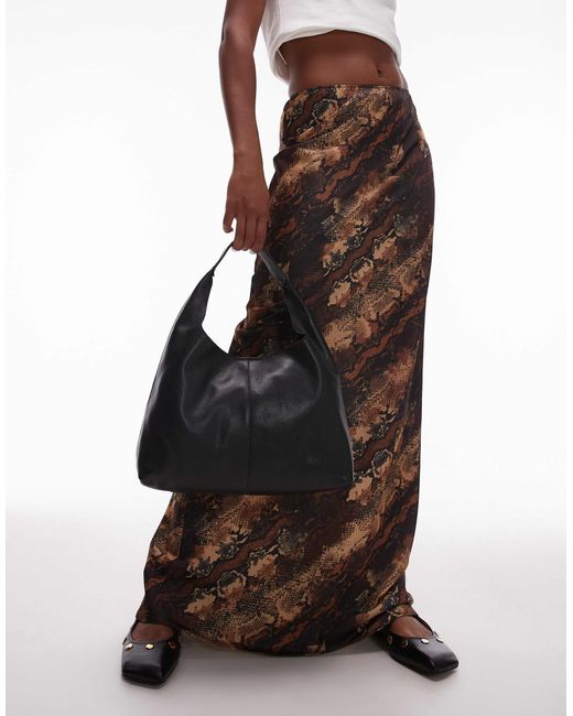 & Other Stories Black Small Leather Tote Bag