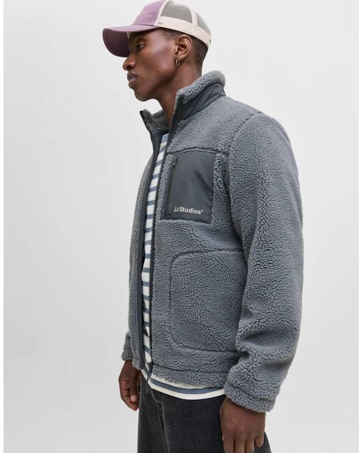 Jack & Jones Gray Teddy Jacket for men