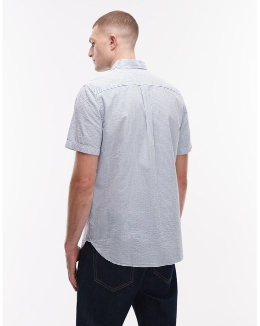 Tommy Hilfiger Blue Seersucker Short Sleeve Shirt for men