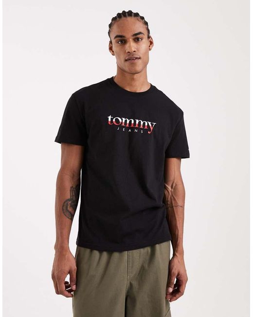 Tommy Hilfiger Black Ombre Large Logo T-Shirt for men