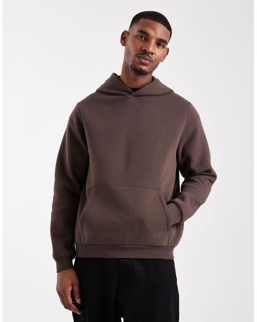 ASOS – basic-kapuzenpullover in Brown für Herren