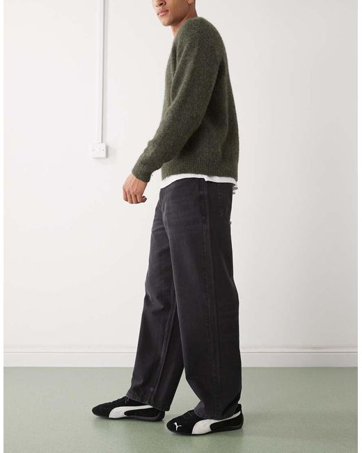 Reclaimed Vintage Black Relaxed Straight Leg Denim Jeans for men