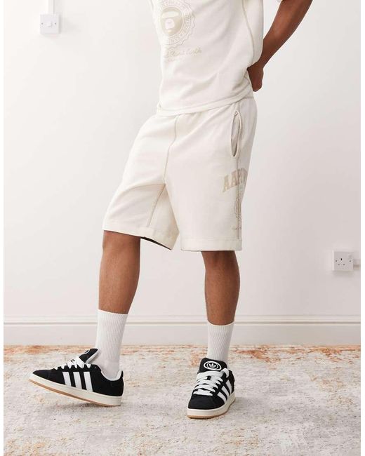 Aape By A Bathing Ape Natural Aape By A Bathing Ape Reversible Logo Sweatshirt Fabric Shorts for men