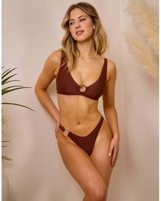 Wolf & Whistle Brown X maia andrews – bikinioberteil