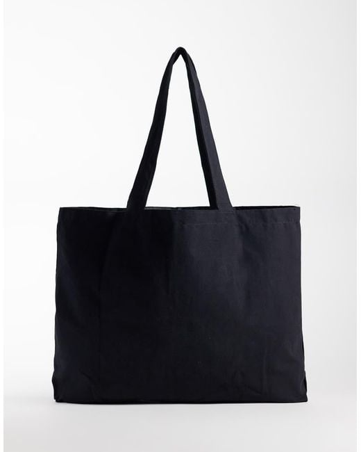 Obey Black Outline Logo Canvas Tote Bag for men