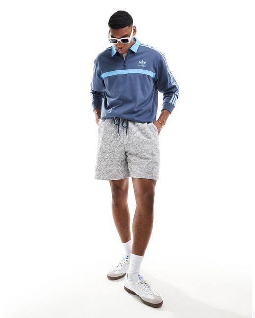 ASOS Blue Oversized Monochrome Textured Shorts for men