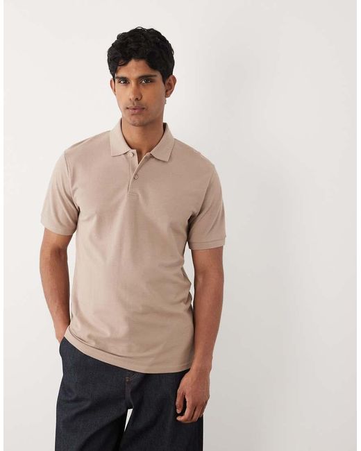 ASOS Brown Essentials Regular Fit Polo for men
