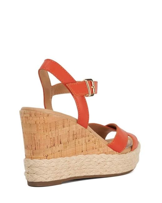 Dune Pink Kindest Cork And Woven Wedge Sandals