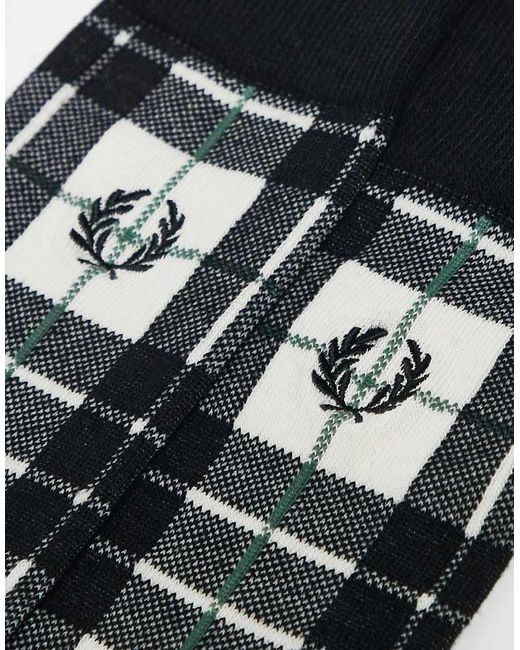 Calzini A Quadri Scozzesi Color Pietra di Fred Perry in Black da Uomo