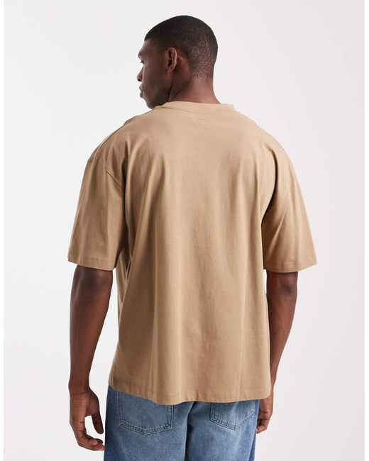 ASOS Natural Essentials Oversized Crew Neck T-Shirt for men