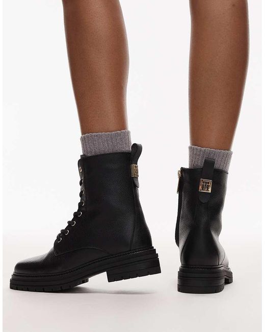 Tommy Hilfiger Black Tommy Hilfiger Lace Up Boot