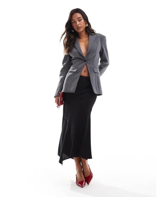 Bershka Black Waist Cinched Blazer