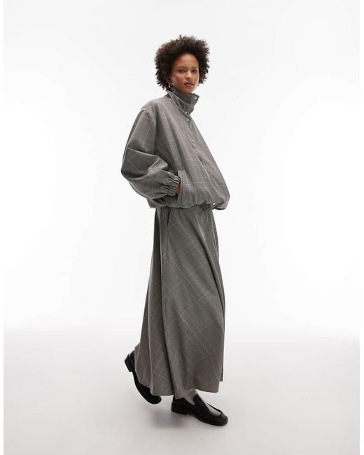 ASOS Gray Tailored Funnel Neck Jacket