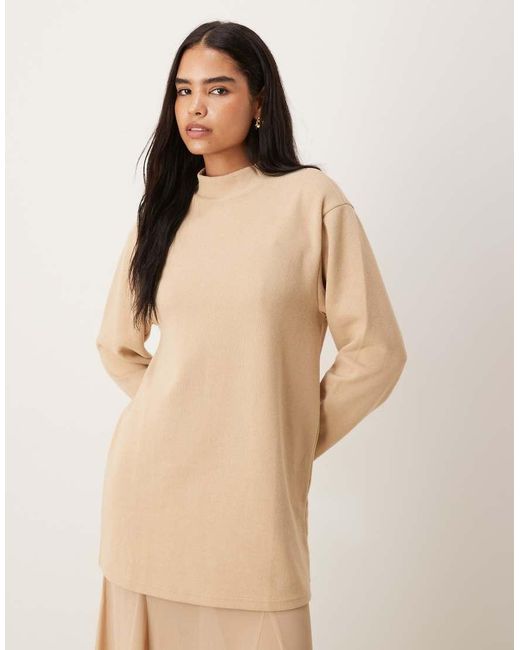 ASOS Natural Supersoft 2-In-1 Maxi Dress With Godet Chiffon Skirt