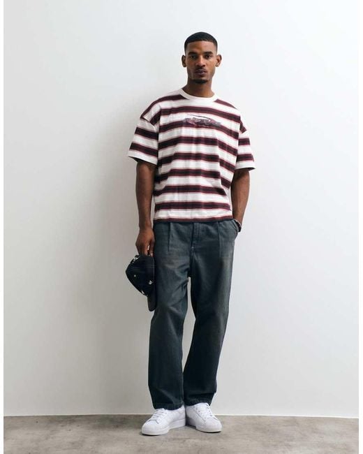 Weekday Red Oversized T-shirt With Graphic Print for men
