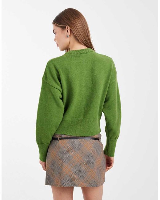 Daisy Street Green Fitted Waist Cardigan