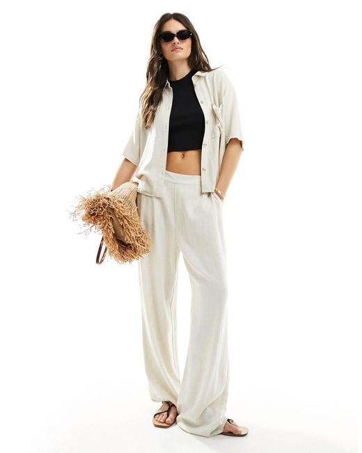 Object Metallic Linen Trouser Co-Ord With Tie Waist