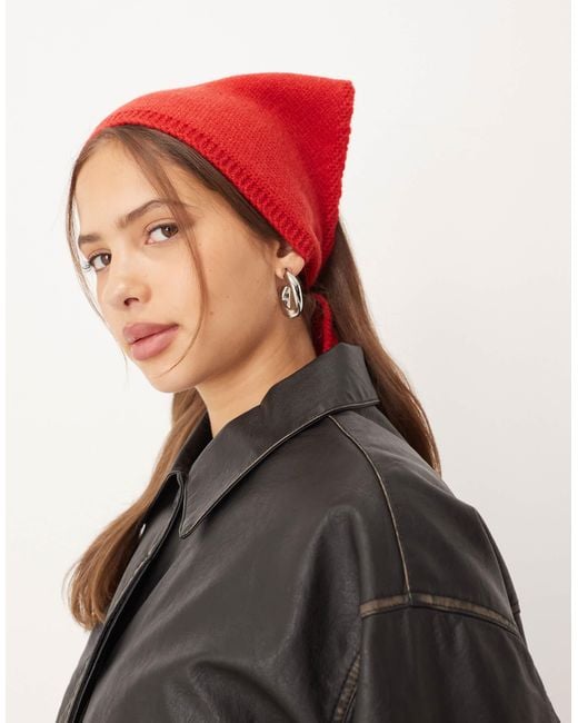 ASOS Black Knit Small Fluffy Tie Triangle