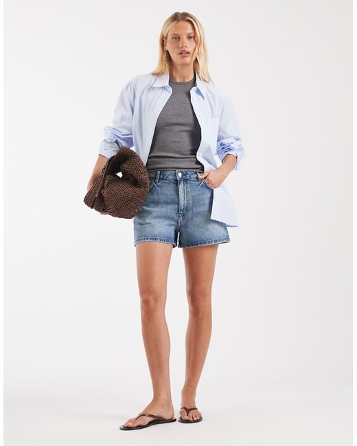 & Other Stories Blue Loose Fit Denim Shorts