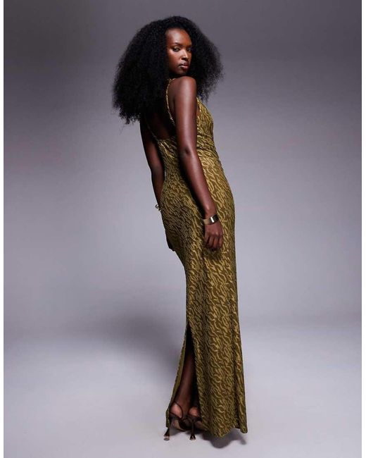 South Beach Brown Cowl Neck Maxi Beach Dress