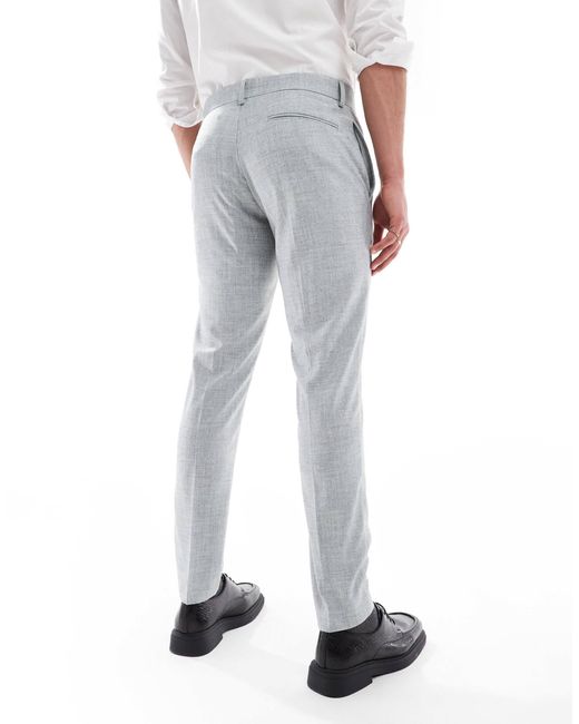 ASOS Wedding – strukturierte skinny-fit-anzughose in White für Herren