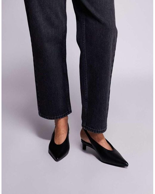Public Desire Blue Saskia Slingback Kitten Heel Shoes