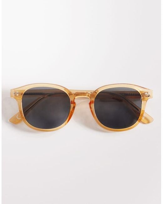 ASOS Natural Premium Round Sunglasses for men