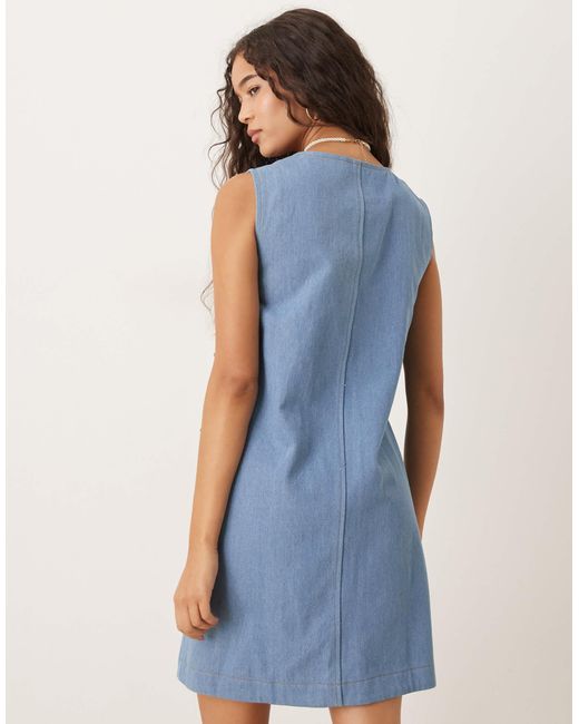 Beckett - robe portefeuille courte en denim Ghospell en coloris Blue