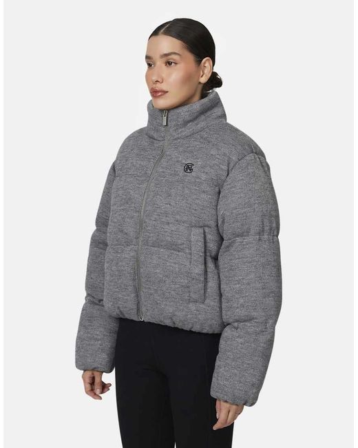 Good For Nothing Gray Knitted Padded Jacket