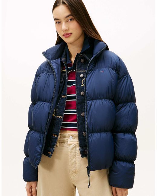 Doudoune froncée - foncé Tommy Hilfiger en coloris Blue