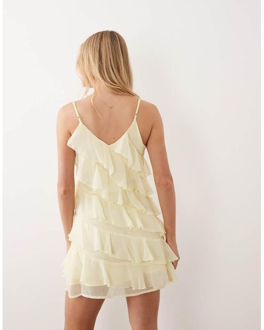 Vila Natural Ruffle Cami Mini Dress