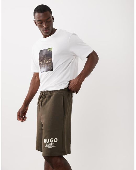 HUGO White Nomario Jersey Shorts for men