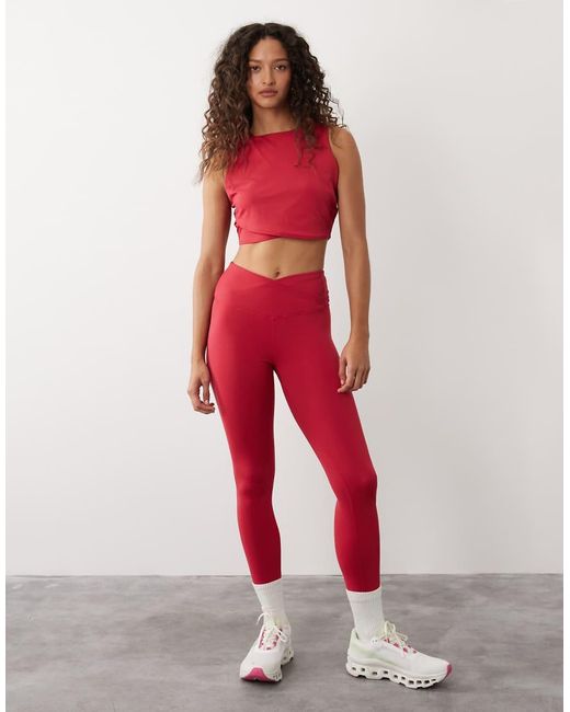 Sweaty Betty Red All Day Cropped Wrap Tank
