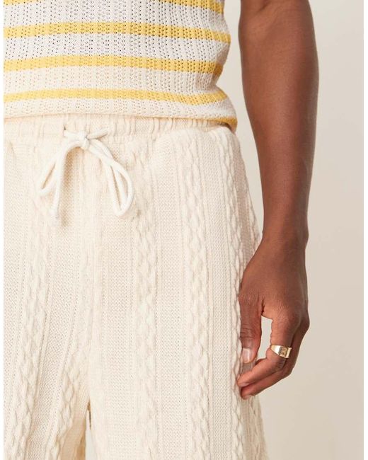 Pantaloncini Oversize Color Crema Testurizzati A Trecce di ASOS in Natural da Uomo