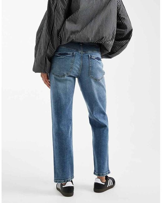ASOS Blue Asos Design Petite Slim Fit Mom Jeans