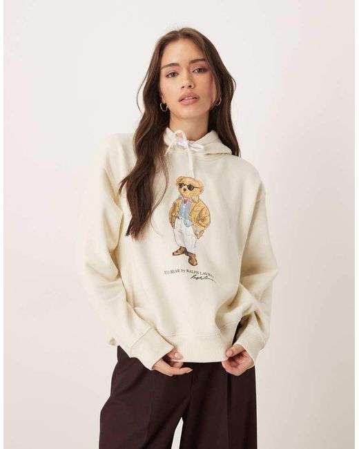 Polo Ralph Lauren Natural Bear Print Arctic Fleece Hoodie
