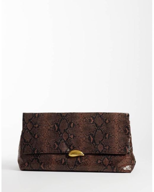 ASOS Brown Large Soft Clutch
