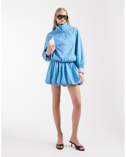 ASOS Blue Paper Touch Poplin Shorts