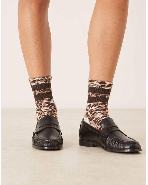 Calcetines Marrones Con Estampado De Guepardo De Accessorize de color Natural