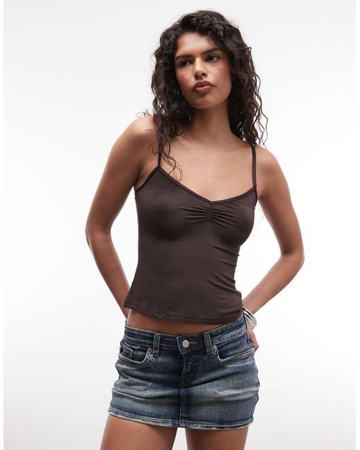 Monki Black V-neck Cami Top