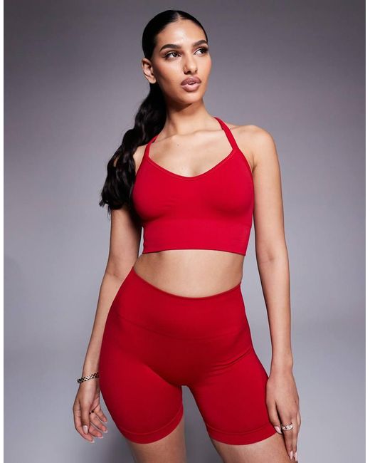 BO+TEE Red Define Luxe Sports Bra Co-Ord