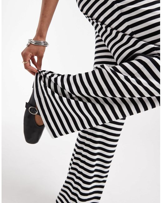 Vero Moda White Ribbed Jersey Pants