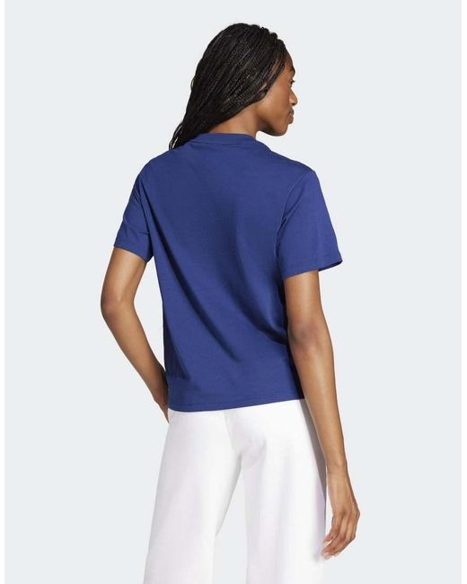 Adidas Originals Blue Essentials 3-Stripes Cotton Tee