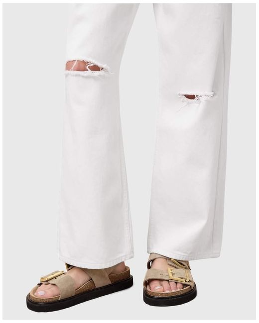 AllSaints White Isla Leather Sandals